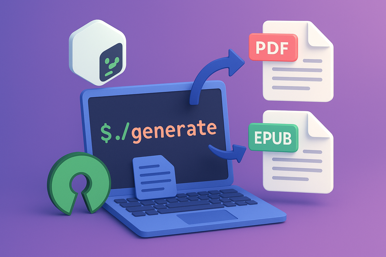 Schema del processo di compilazione automatica da LaTeX a PDF/EPUB