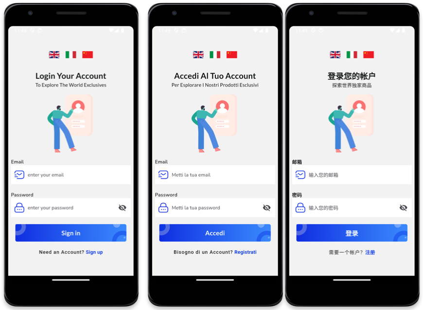 Esempi con supporto multilingua e componenti accessibili in Flutter 2